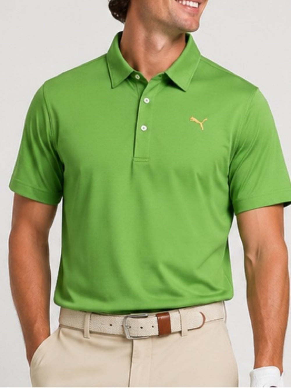 Puma Sport Lifestyle Green Performance Golf Polo Shirt Men’s Medium